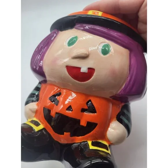 Publix Supermarket Halloween Witch Cauldron Candy Bowl Planter Ceramic Decor - Picture 12 of 12